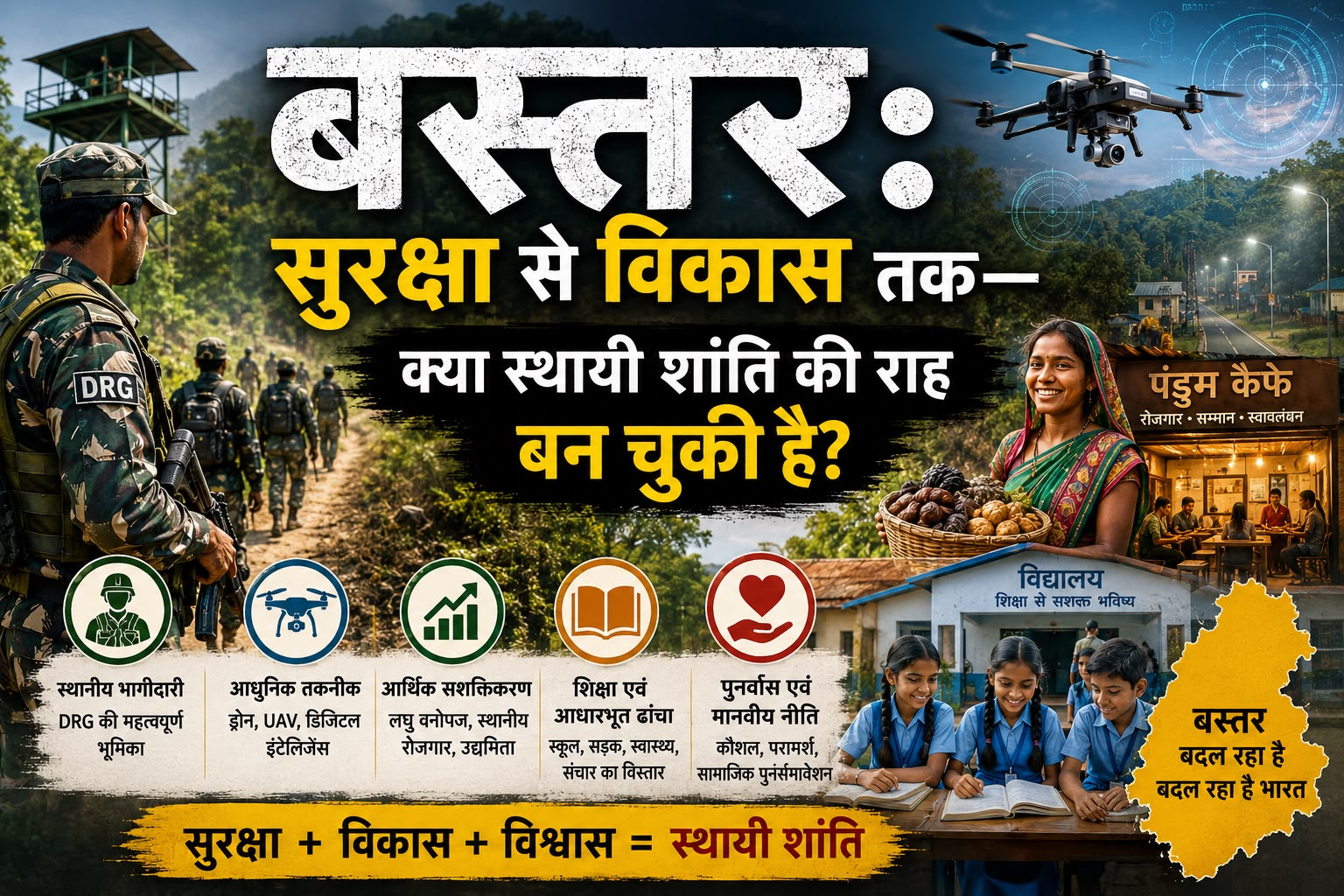 बस्तर में नक्सलवाद का बदलता परिदृश्य: सुरक्षा, विकास और पुनर्वास